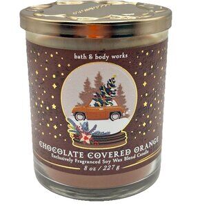 Bath & Body Works Chocolate Covered Orange Christmas Single Wick Candle 8 oz